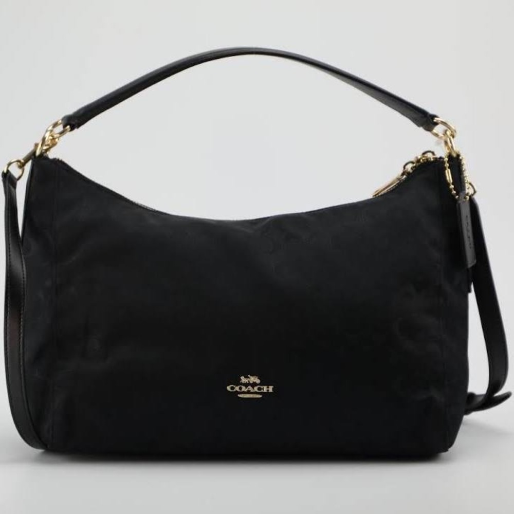 NWT Authentic Black pebble leather Coach EW Celeste Hobo Purse